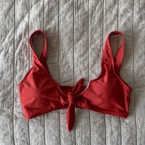 Shein padded Red Tie-Front Bikini Top
